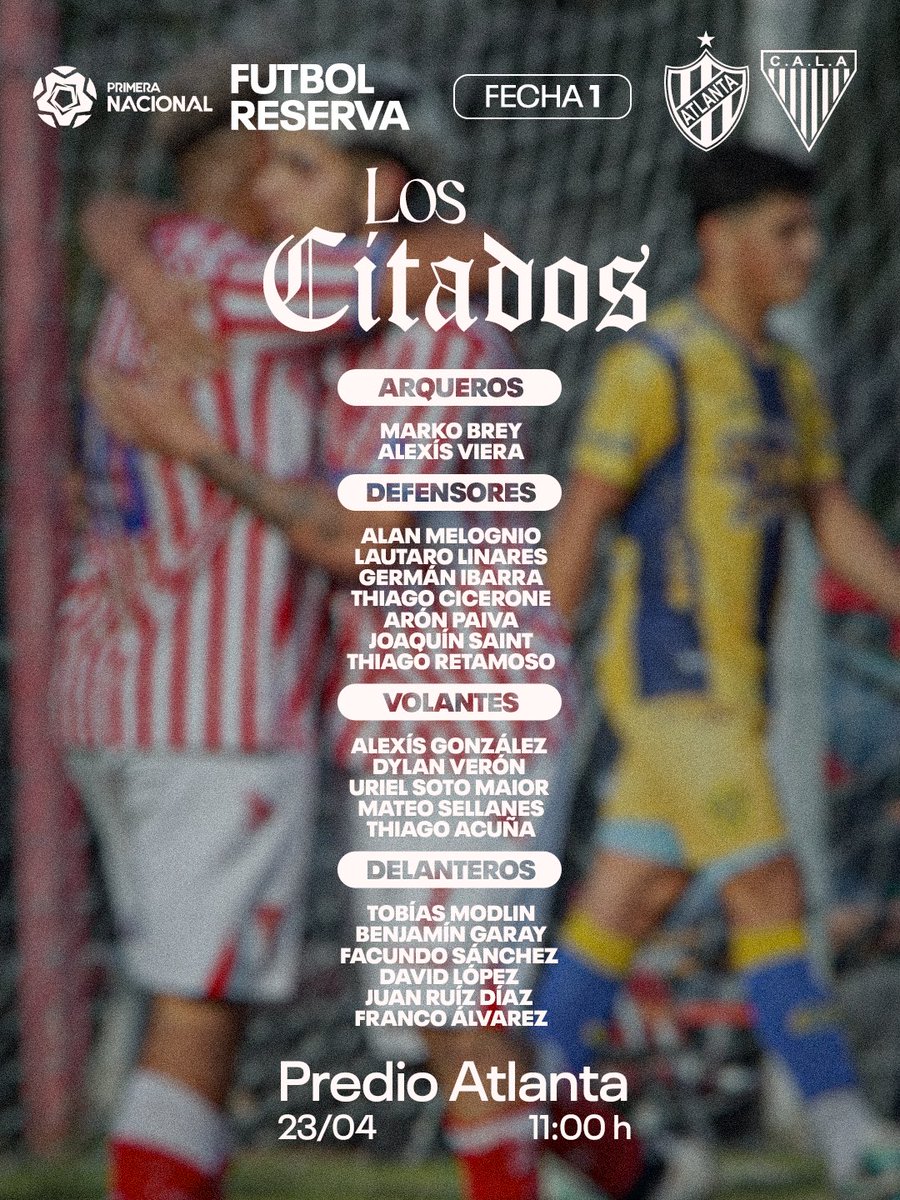 juanfacundo83's tweet image. #Fútbol #Reserva #BNacional #LosAndes🇦🇹 

#TorneoPrimeraNacional🏆
🔚 ¡Final del partido!
#Atlanta 0 - #LosAndes 2

⚽️ Goles: Garay y Modlin