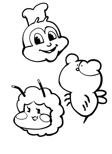 ジョリビー君と
蜂に擬態したバヌビーちゃんとジュビー 