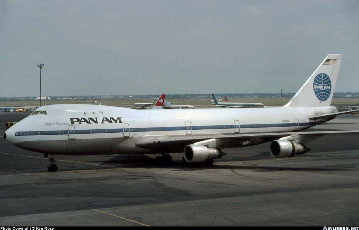 n194at's tweet image. Pan American World Airways
Boeing 747-121 N747PA Line #2
"Clipper Juan T. Trippe" 
JFK/KJFK New York John F. Kennedy Intl Airport
July 1976
Photo credit Ken Rose
#AvGeek #Airline #AvGeeks #Boeing #B747 #QueenOfTheSkies #PanAm #JFK @JFKairport #NewYork @panamhistory @FlyPanAm