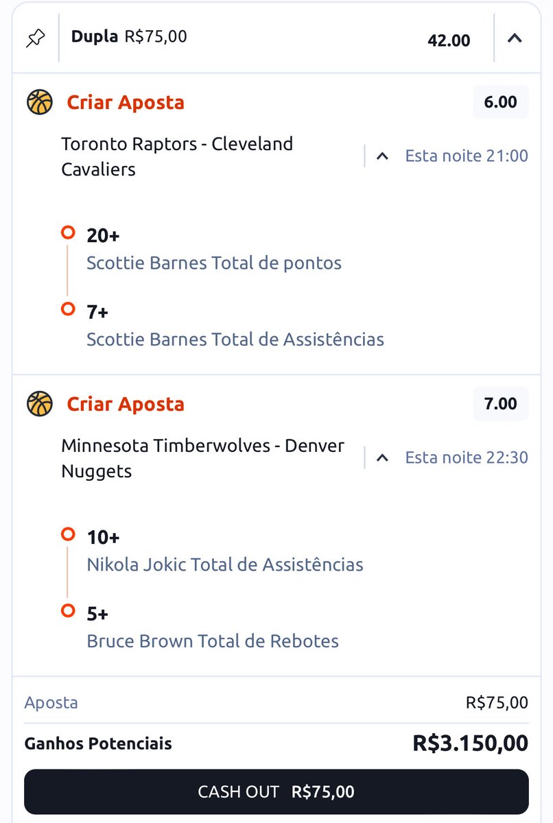 Quero buscar isso na NBA hoje! 🔥

Na Betano tá pagando MT mais que nas outras casas, vamos chamar mt! 

Link pronto nos comentários 👇