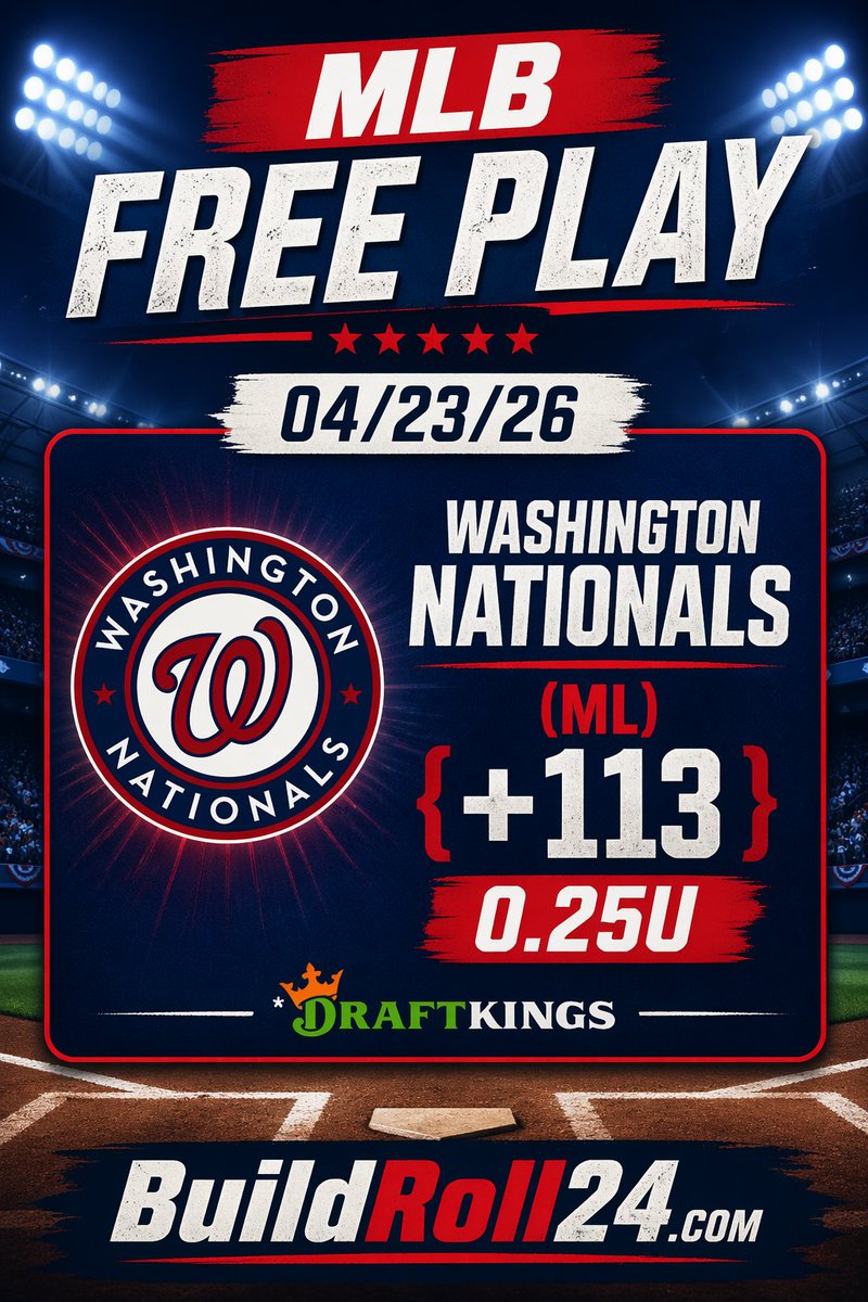 BuildRoll24's tweet image. ⚾️ MLB FREE PLAY 04/23/26

- USE YOUR UP 2 EARLY WIN TOKEN &amp;amp; DON'T LET THE BOOKS BAIT YOU ON THE SHORT LINE FOR ATLANTA.

I'LL SEE YOU AT THE COUNTER... 

#FreePicks