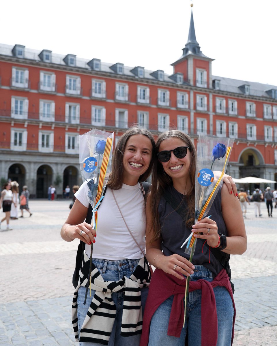 RCDEspanyol's tweet photo. A beautiful 'rosa perica' in Plaza Mayor 🌹 https://t.co/OMCFd942iv