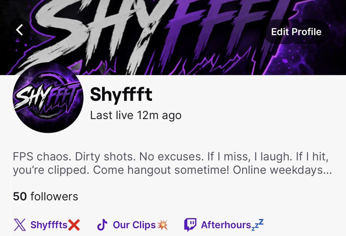 Shyffft's tweet image. Milestone day for the channel. 🏆 to the next 50! Back on OTG tomorrow! Thank you! #offthegrid #twitch #stream #achevment #streamer #fifty #thankyou