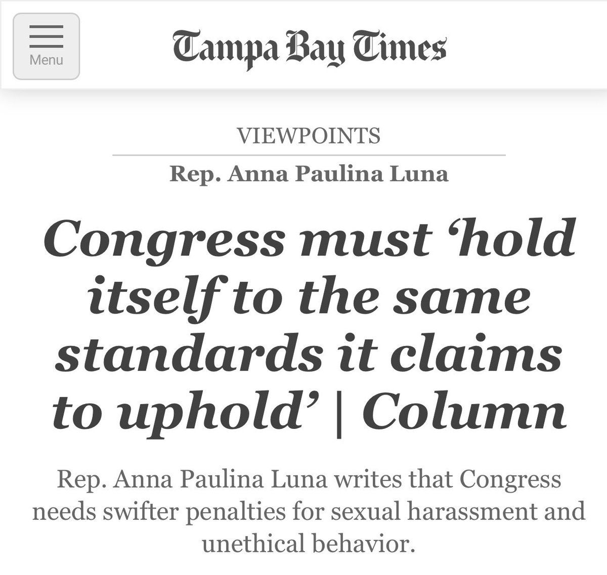 If Congress expects to earn the trust of the American people, it must hold itself to the same standards it claims to uphold. Anything less is a failure to lead.