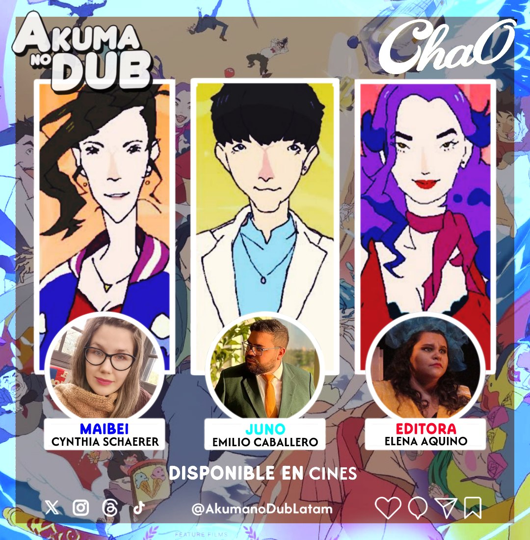 AkumanoDubLatam's tweet photo. @rafasandopy @Fatiju14 🐋🧜 ELENCO 2🧜🐋

Estudio: Pasto del Vecino 🇵🇾
Director: @rafasandopy

🔷 Maibei - @CynthiaSchaerer
💠 Juno - Emilio Caballero
💜 Editora - Elena Aquino

#Cha0 #Doblaje #Cinetopia #DoblajeDisponible https://t.co/2LvHcgD2yH
