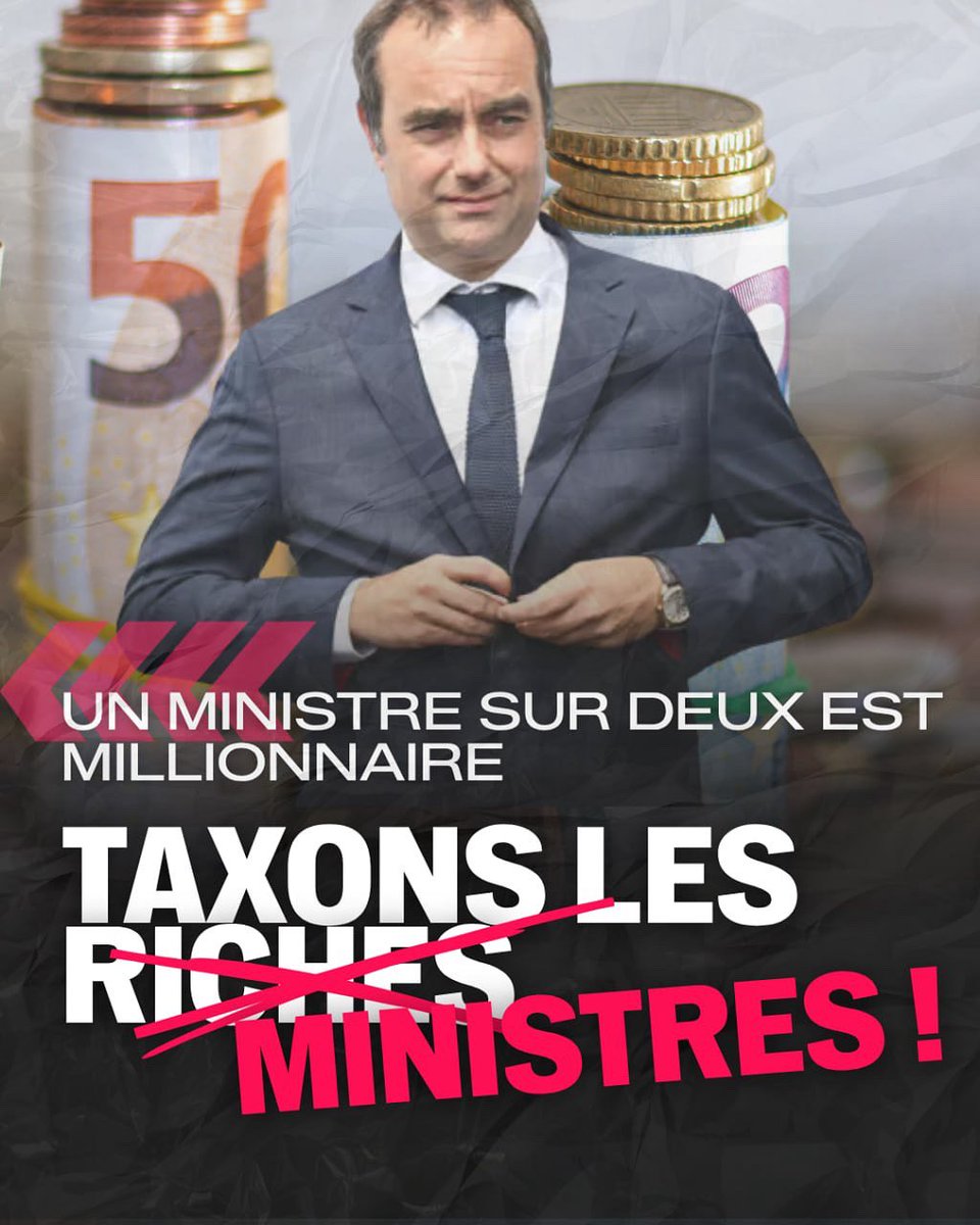 🚨⚡️Près d’un ministre sur deux est millionnaire ! 

Taxons les riches, taxons les ministres !