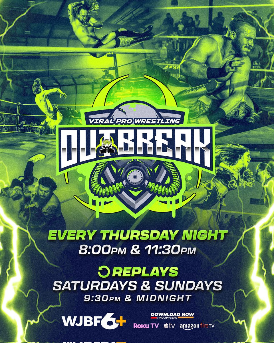 Viral_Pro's tweet photo. TONIGHT 8PM ET 🚨

OUTBREAK ☣️
Josh Magnum vs O’Shay Edwards
MAIN EVENT: Hood &amp; Johnson vs Lodi &amp; Davis

📺 WJBF6+ app (Roku • Apple TV • Fire Stick)

Don’t just watch… GET INFECTED! 🤯

🎟 https://t.co/RcL1SjFpZ8 https://t.co/O6c2UqgRf0