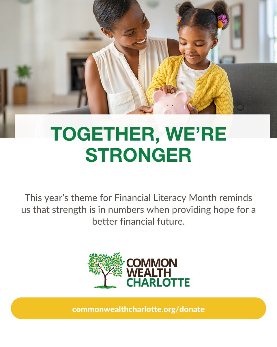 CWCLT's tweet photo. This year’s theme for Financial Literacy Month is, “together we’re stronger.” CWC believes there is strength in numbers, so consider supporting the trauma-informed programs and services that increase an individual's economic mobility by donating today: https://t.co/xUAwASzOmd https://t.co/0Bf4lsLkko