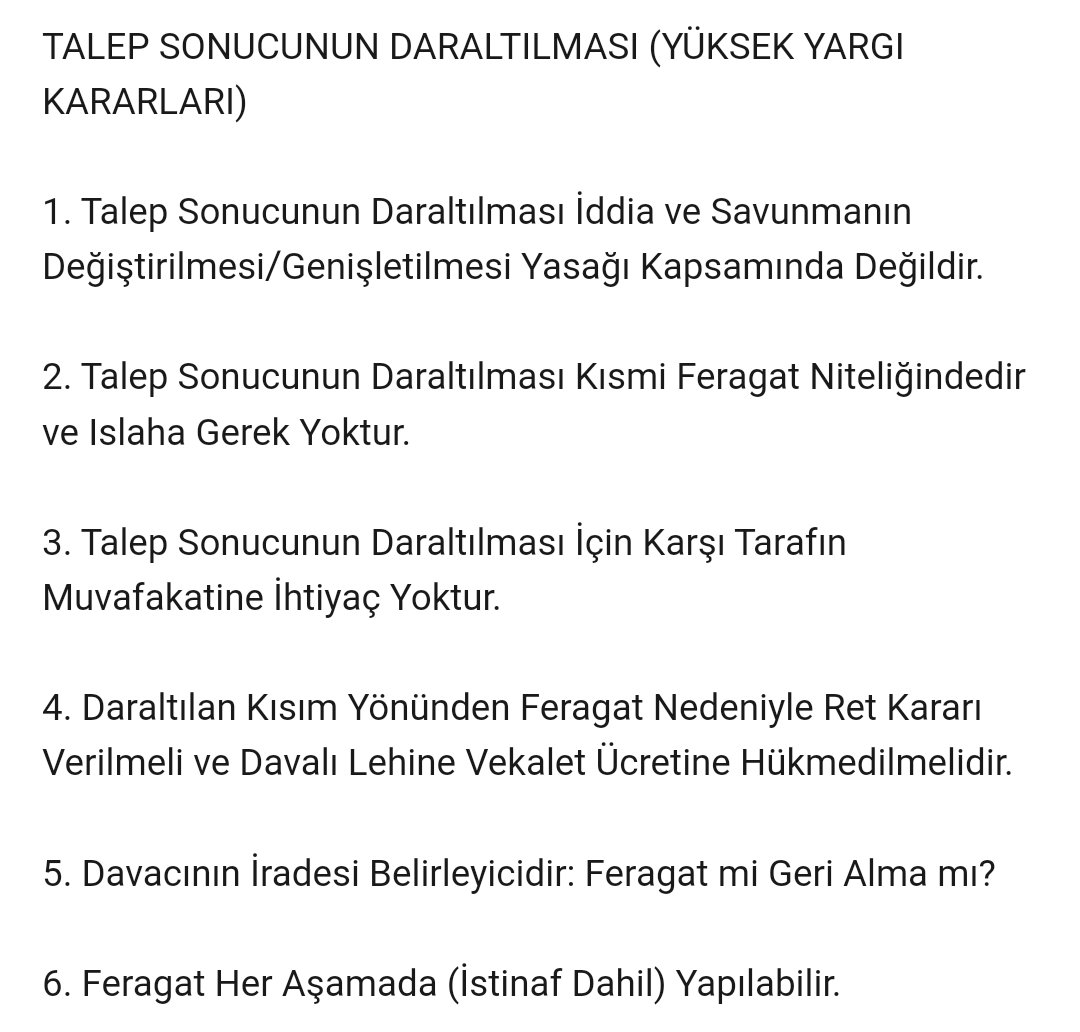 TALEP SONUCUNUN DARALTILMASI
