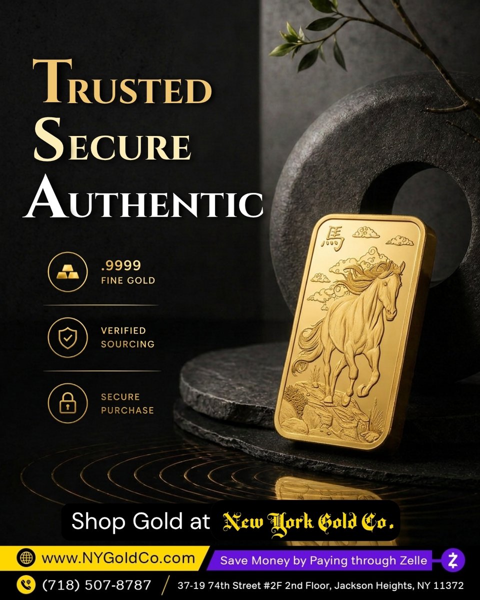 NewYorkGoldCo1's tweet image. Gold is more than an investment; it’s a promise of purity and trust.
With .9999 fine gold, verified sourcing, and a fully secure purchase process, you know exactly what you’re getting.

Invest with us👉: nygoldco.com

#Gold #FineGold #PureGold #GoldInvestment #newyork