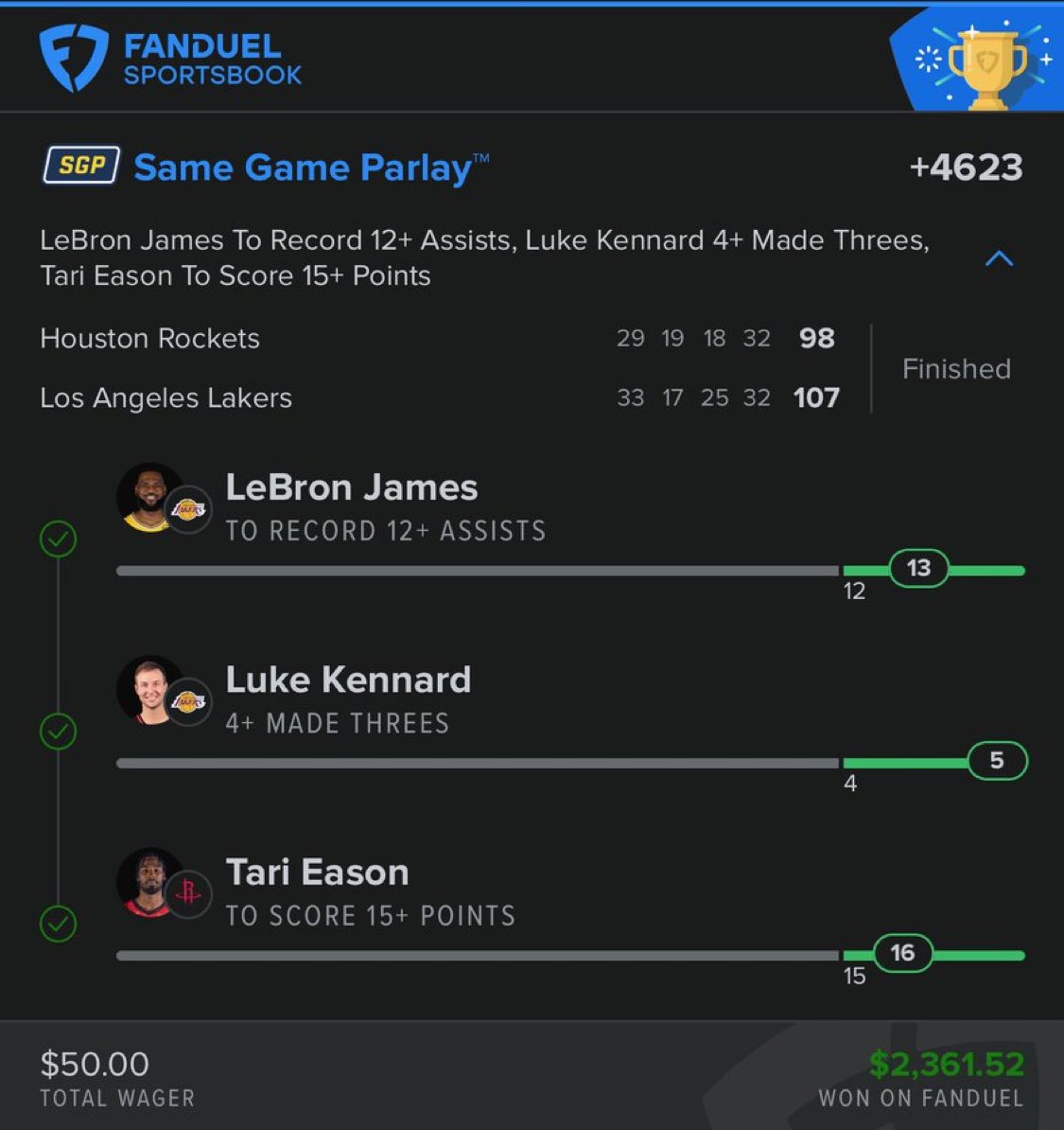 Real_raymac's tweet image. Focusing on NBA ONLY today 🔥

Last time I focused on NBA 💰

Join the VIP to win with me
Link 🔗 t.me/+uYVfjEmFFtxmN…

#sportsbetting #parlay #nba #winn