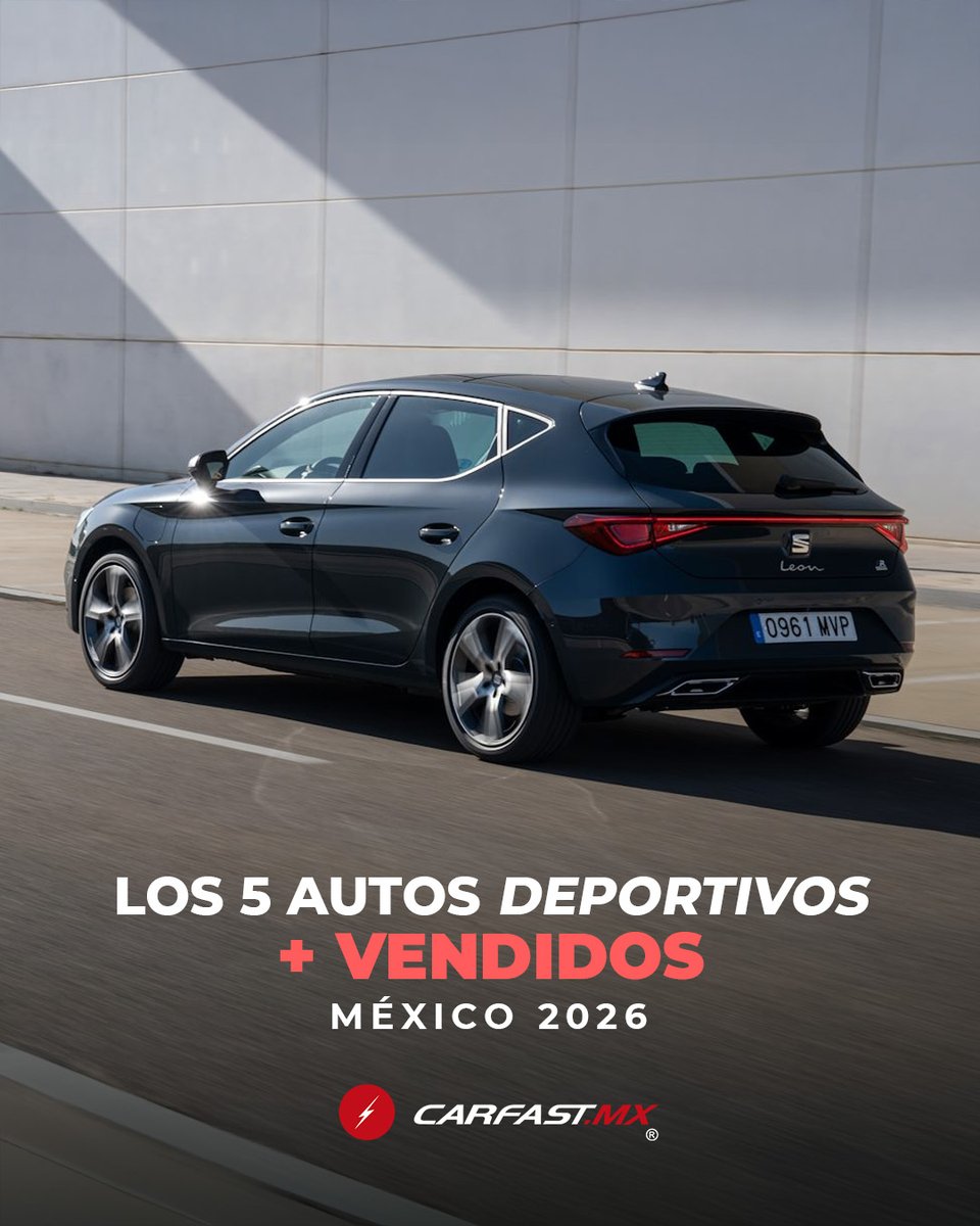 CarFastMty's tweet photo. Top 5 autos deportivos más vendidos en México 🏎️📊

Con datos de marzo 2026 (AMDA), descubre qué modelos lideran este segmento por su diseño, potencia y propuesta.

Consulta el ranking completo 👉 https://t.co/B39av7B4rE https://t.co/jCvRZ3Iawp