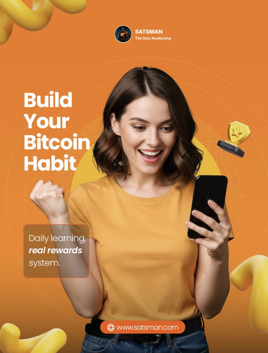 ThomasMarc79987's tweet image. Ready to take your Bitcoin knowledge to the next level?

With Satsman, you can learn daily and earn real rewards in the process!

Start building your Bitcoin habit today! 🚀

👉bitcoinwithtom.com

#Bitcoin #Satsman #CryptoRewards #BitcoinHabit #CryptoEarnings