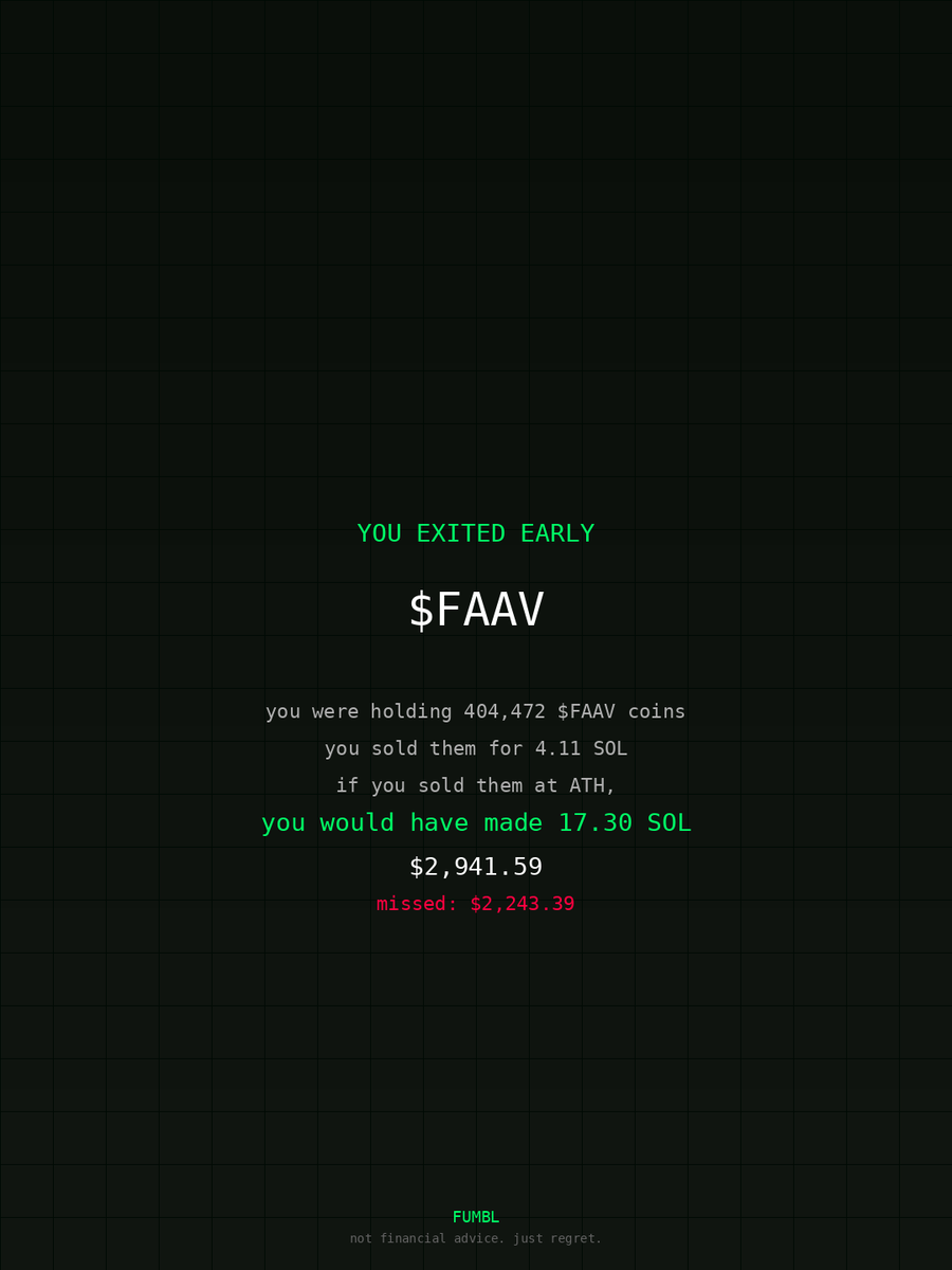 alexmtl1357's tweet photo. generational sell on $$FAAV checked using https://t.co/UkaO7zw7nR
CEV9ZFRE3GYMEK73nu3JHKkun4Kawdmc5rZ3ehWvpump
#exodus
#became https://t.co/UehV5H5C4r