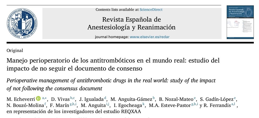 Revista Española de Anestesiología y Reanimación tweet media