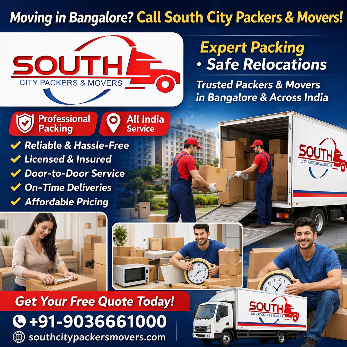 SouthCitypack's tweet image. South City Packers and Movers is a prominent moving company in Bangalore that provides a wide range of removal and storage services tailored to meet the unique moving demands of clients.
📞 +91-9036661000 +91-9844400220
#HouseShifting #OfficeRelocation #TrustedMovers