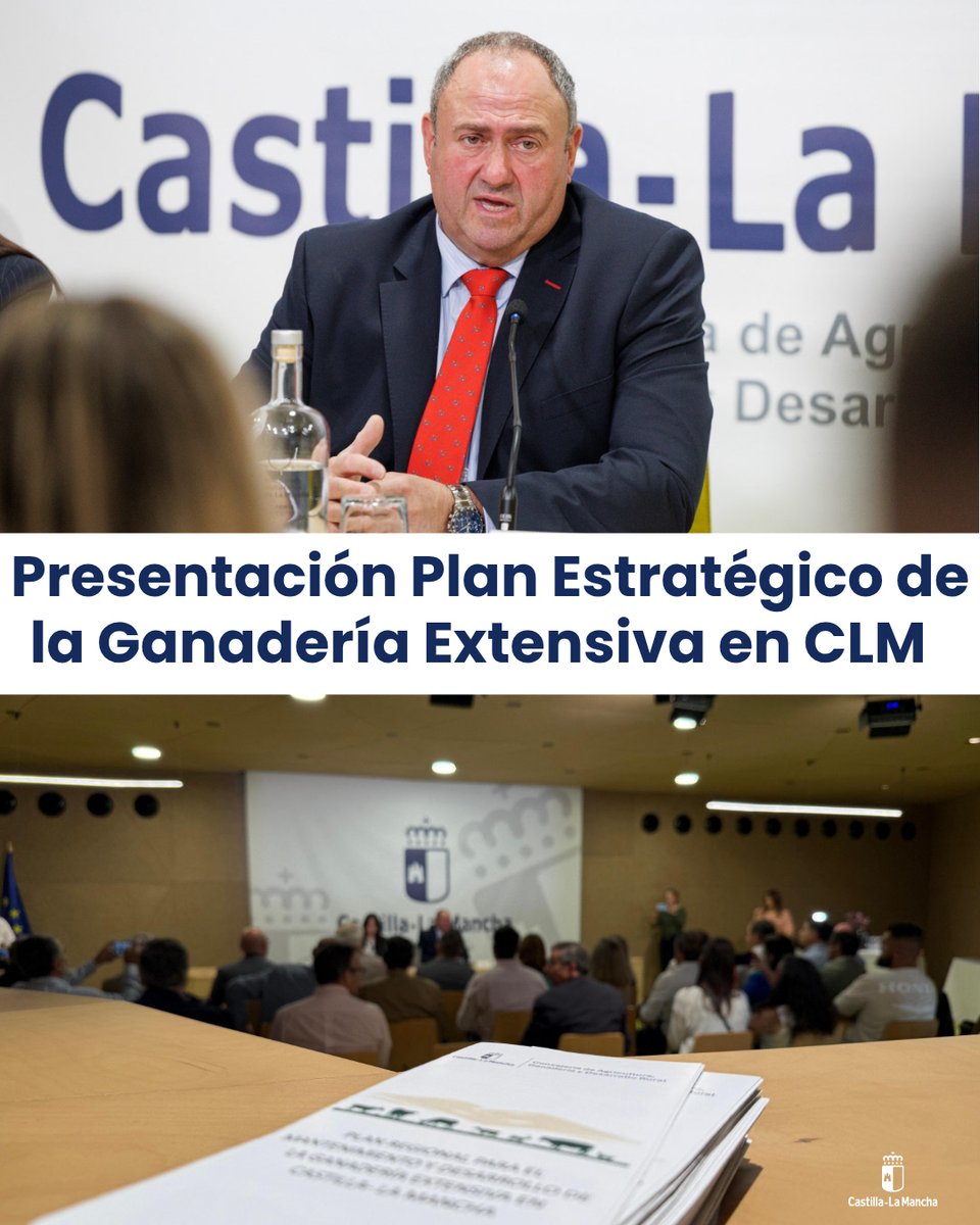 AgriculturaClm's tweet image. 🐑 Castilla-La Mancha cuenta con un nuevo Plan Estratégico de Ganadería Extensiva.

✅ Apostando por modelo que combina tradición, con competitividad y sostenibilidad.

📸 Presentación del Plan por el Consejero, @jmlizanab

ℹ️ castillalamancha.es/node/1003254

#CLM @gobjccm