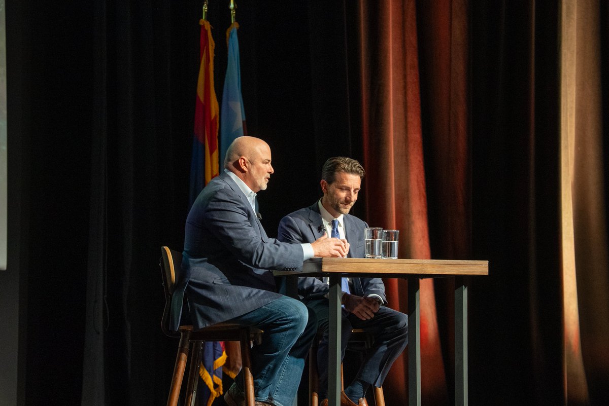 AZChamber's tweet photo. Lots of momentum in @PeoriaAZ right now.

@dbseiden joined @MayorPeoriaAZ Jason Beck last night at the State of the City for a conversation on growth, public safety, water, and where the city is headed.

Great discussion and a lot to watch in the years ahead. https://t.co/tBn2v4TWVt