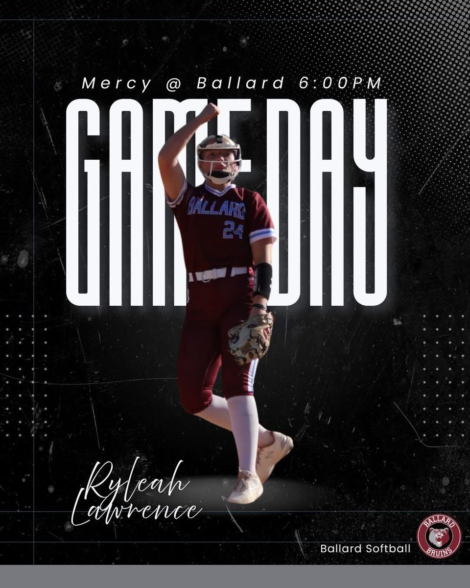 BallardSoftball's tweet image. It's GAME DAY!!!🥎
The Ballard Bruins are at HOME in a top 5 matchup with Mercy Academy tonight @ 6:00PM w/JV to follow! Let's fill the stands with BRUIN NATION!!
❤️ Follow the action: web.gc.com/teams/xOkcvL2k…...
#BruinNation #GameDayReady