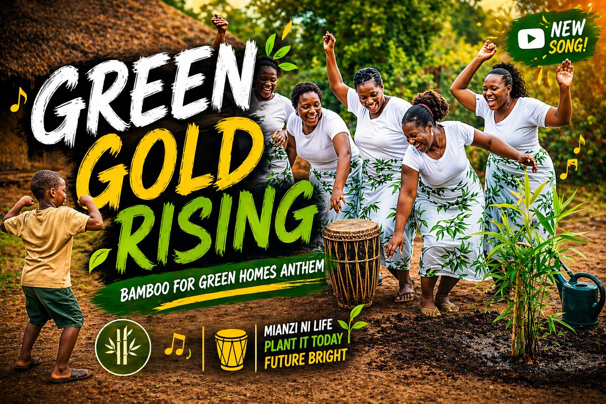 GettieGreenFarm's tweet image. 🌿 GREEN GOLD RISING 🌿
From the soil, hope is alive.
This is more than a song—it’s a movement. 
Let’s grow a future that works for all of us.
🎥 Watch the full song here: [youtu.be/5wKe0N4WdiU?si…]
#GreenGoldRising #BambooForGreenHomes #ClimateAction #Rainyseason #kenya