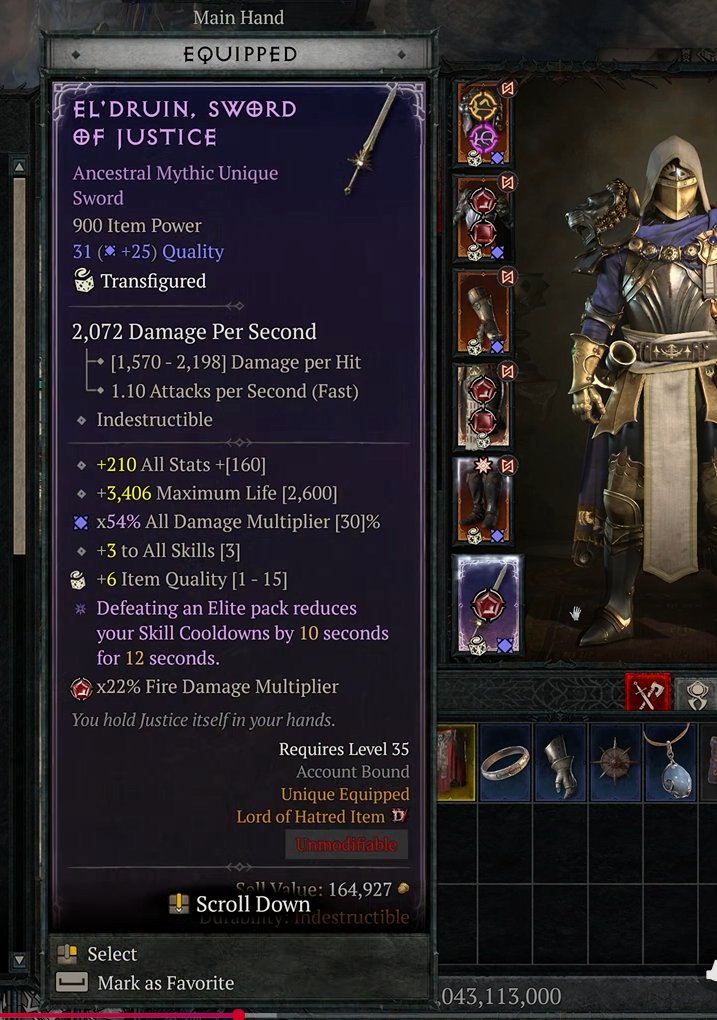 Rob_2628's tweet image. Looks like we are getting a NEW Mythic Sword in #DiabloIV 🤩 Shako + In-Geom + x54 damage in ONE!