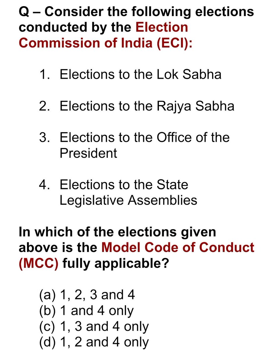 🚨 Model Code of Conduct (MCC)

#PolityMantra