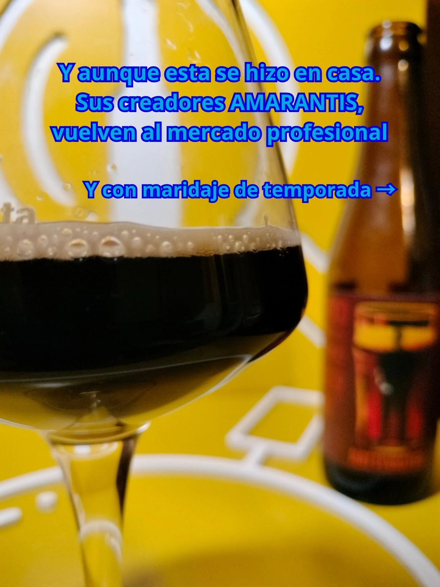 cervecionista's tweet image. Mi opinión sobre la Bitter de @amarantis_beer

Es una bitter muy oscura y con poco gas, como marca el estilo. Esta es una cerveza casera. Aunque pronto entraran al mercado con sus recetas elaboradas en una fábrica 

#bitter #homebrew #homemade #maridaje #trigueros