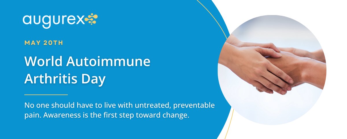 Augurex's tweet photo. May 20 is #AutoimmuneArthritisDay, where the focus is on conditions driven by immune-mediated inflammation that can lead to joint damage. Diagnosis is often delayed, and better insight into disease biology can help bring clarity earlier. https://t.co/6MaJsG69t8
