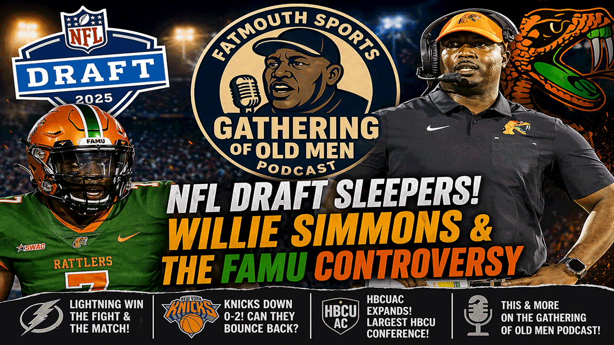 fatmouthsports's tweet image. NFL Draft sleepers 👀 FAMU controversy 🤔 Lightning heating up ⚡ Knicks under pressure 🏀 HBCUAC expands! Tap in for a loaded episode of Gathering of Old Men 🎙️🔥 at 8pm et youtube.com/watch?v=ry14d3…
 #NFLDraft #HBCU #NBAPlayoffs