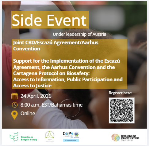 BCHCPB's tweet photo. Registration and concept note for
the Joint CBD/Aarhus Convention/Escazú Agreement side event, 24 April 2026, 8:00 a.m. EST (online)
🔗https://t.co/mO4DcKgSdG

🔗https://t.co/8wF0PvfvpX https://t.co/vDhgVtXJ5c