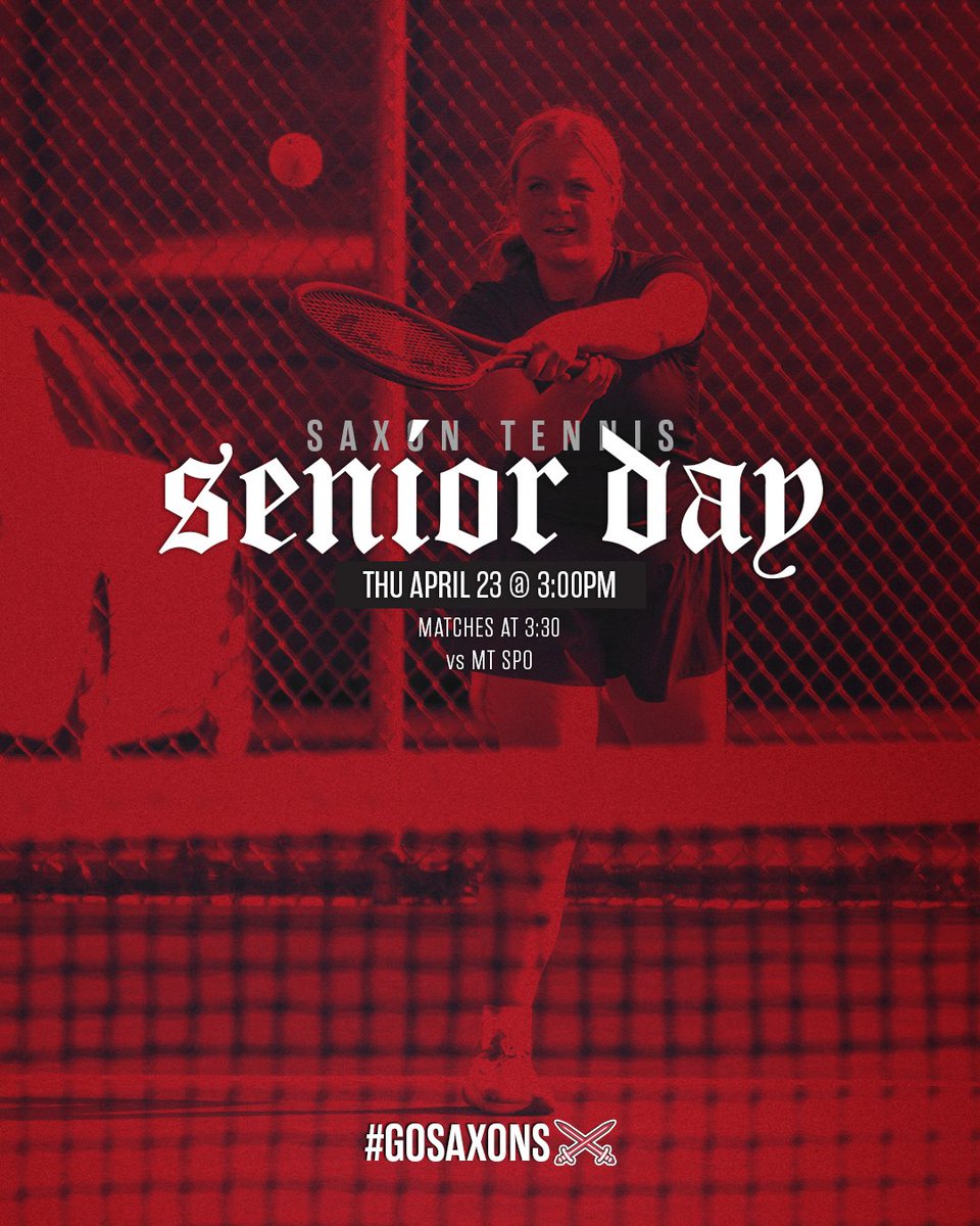 saxonsathletics's tweet image. Get out and support your Saxon Girls' 🎾 this afternoon (4/23) for Senior Day at 3PM, followed by their match vs Mt Spo at 3:30PM on the Ferris Tennis Courts!

#spokane #tennis #girlstennis #gosaxons⚔️
