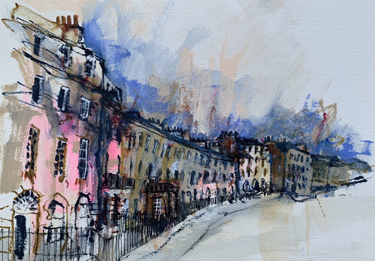 acowanart's tweet image. Using today’s sketches to create new small paintings #Edinburgh
