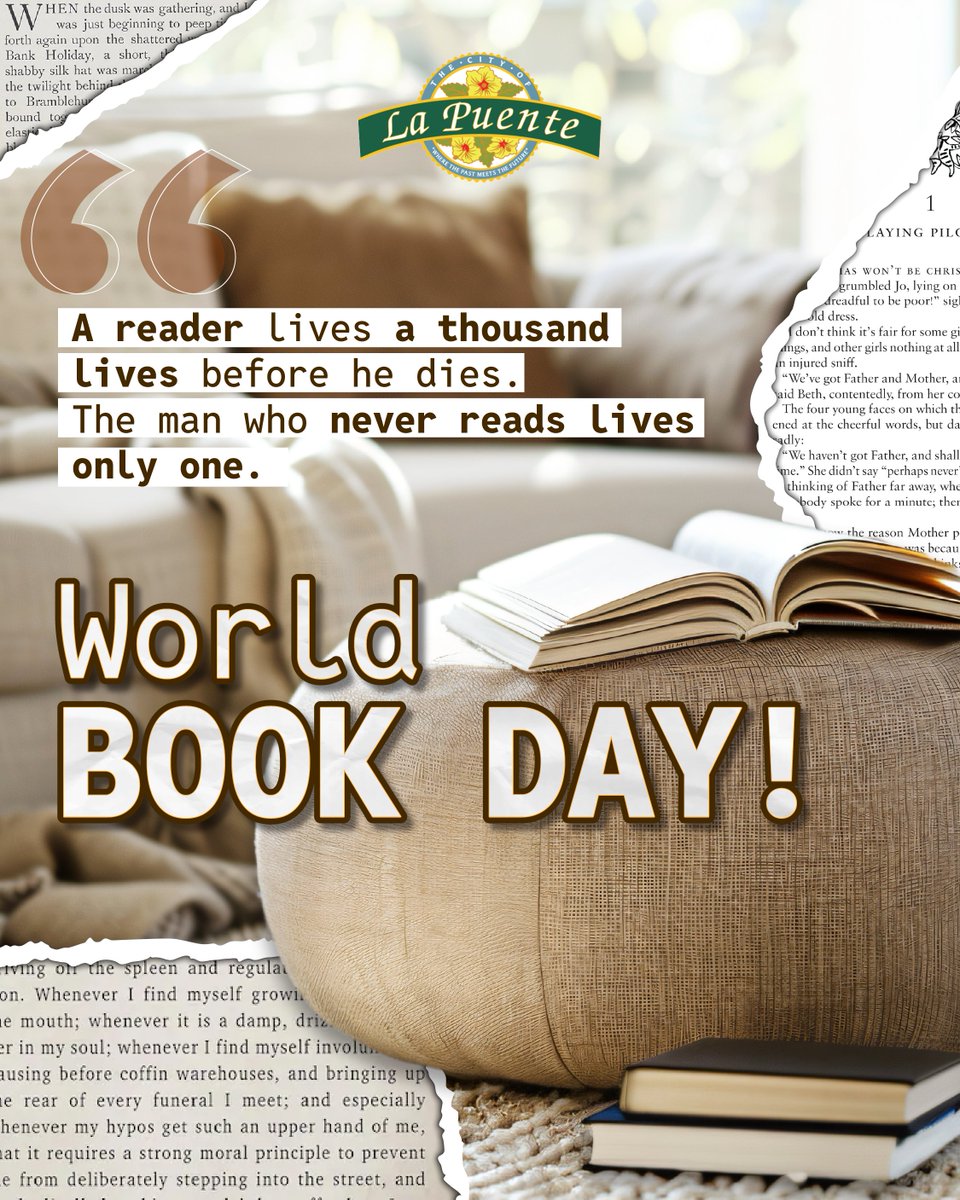CityofLaPuente's tweet image. 📚✨ Books allow us to travel without moving, dream without closing our eyes, and live experiences we never thought possible. 🌍💭

Happy World Book Day! 📖🎉

#LaPuente #BookDay #DreamBig #TravelThroughBooks #Community
