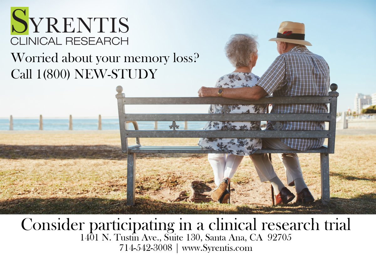 Memory changes can raise questions. We’re here to help.
Consider participating in a memory research study with Syren­tis Clinical Research. Call (800) NEW-STUDY or visit us at Syrentis.com to learn more.

#MemoryCare #ClinicalResearch #BrainAwareness #ResearchMatters