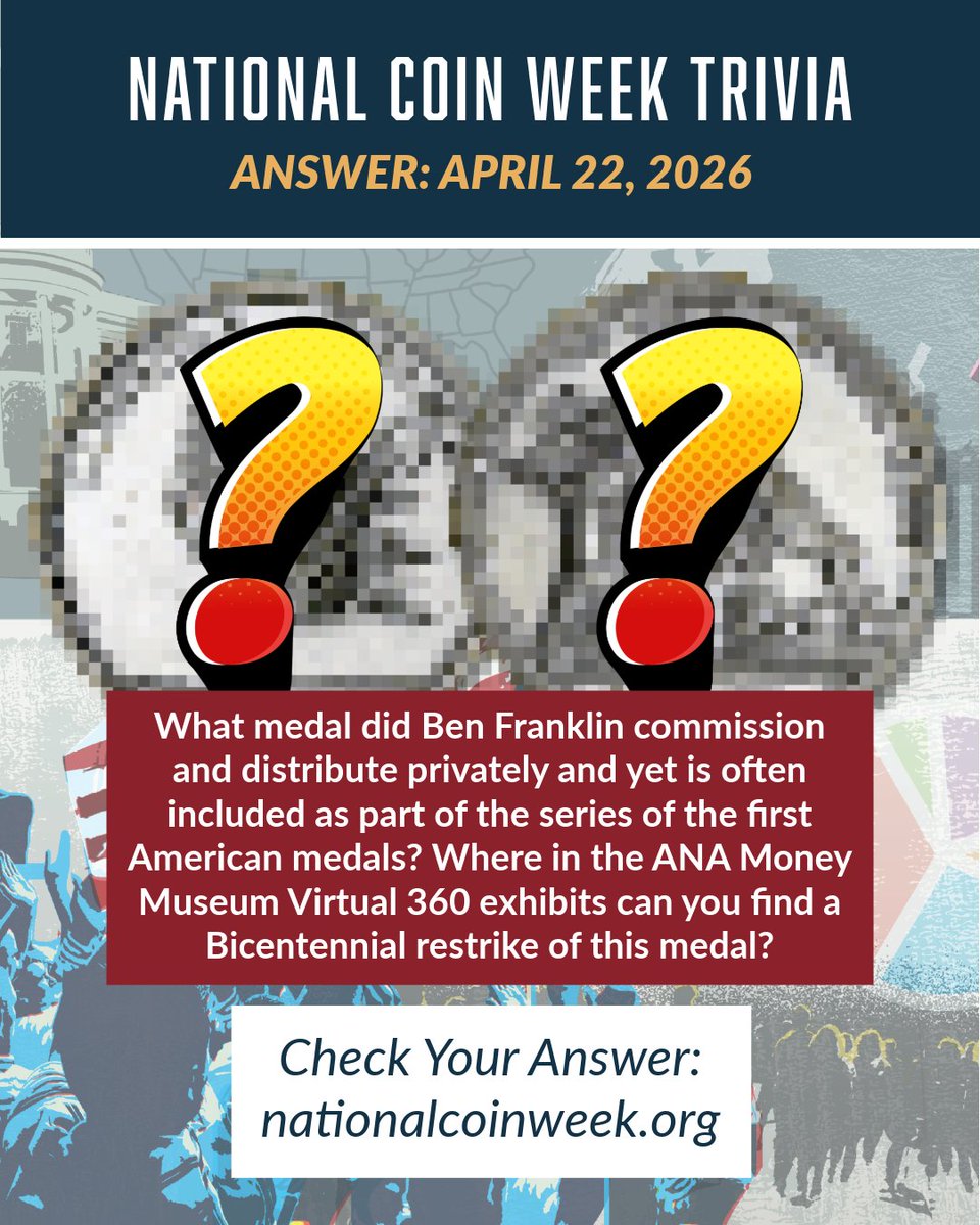 ANACoins's tweet image. Did you get it right? 👀 Check Your Answer &amp;amp; Play Daily Trivia: bit.ly/4sQbGpC 

2026 National Coin Week Sponsor By Osborne Mint 🪙

#NationalCoinWeek #CoinTrivia #CoinCollecting #Numismatics #America250