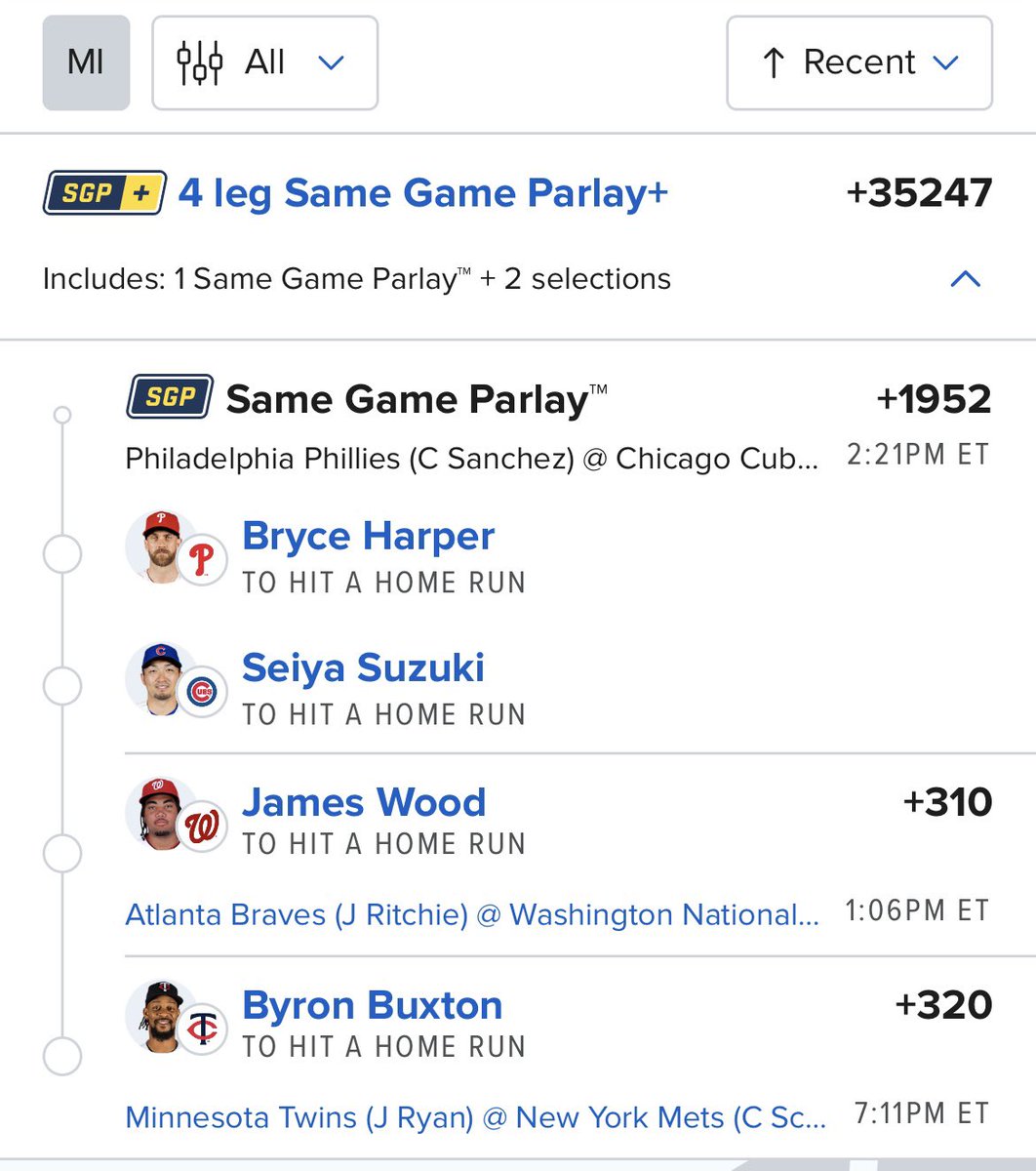 CrispyDtae's tweet image. #mlb #parlay #homerun #hrparlay #homeruns #fanduel #DtaeDingers