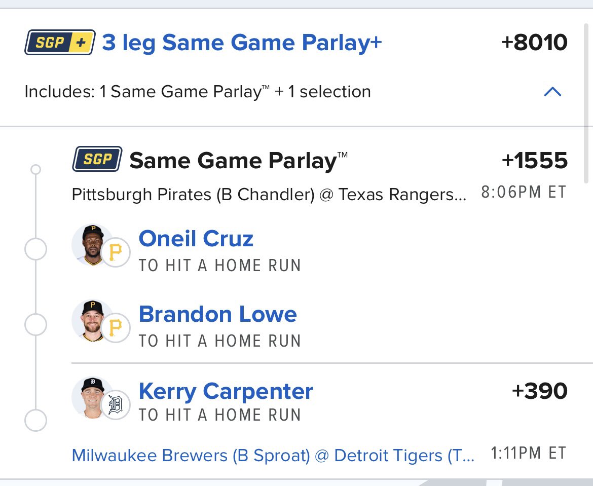 CrispyDtae's tweet image. #mlb #parlay #homerun #hrparlay #homeruns #fanduel #DtaeDingers
