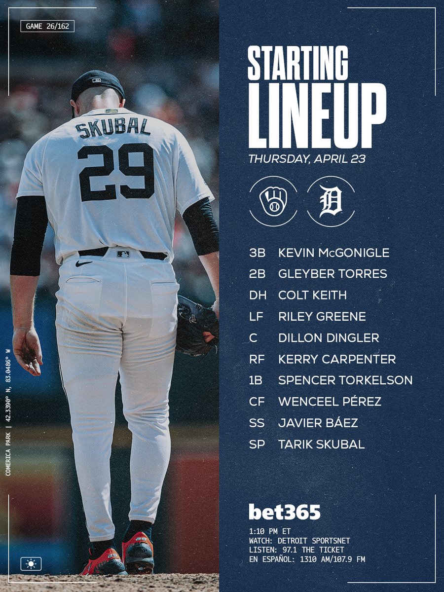 TapaNava's tweet image. Los #Brewers y los #Tigers cierran y desempatan serie en Detroit este mediodía y podrán verlo a través de todas las plataformas de #ESPN y #DisneyPlus 

Acompañando a @FerAlvarez @TapaNava 
1pmET/12pCT/10PT/2pARG

#MLB