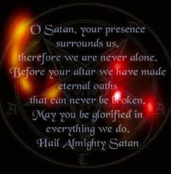 Darkkingz28's tweet photo. SATAN LOVES YOU!
GOD IS EVIL!
COME TO SATAN MY LITTLE LAMBS!
BE HAPPY &amp; GET OFF YOUR KNEES!
FORGET ABOUT YOUR DEAD GOD! 
COME &amp; ENJOY SINDAY WITH US! https://t.co/RsZhQkWkLh