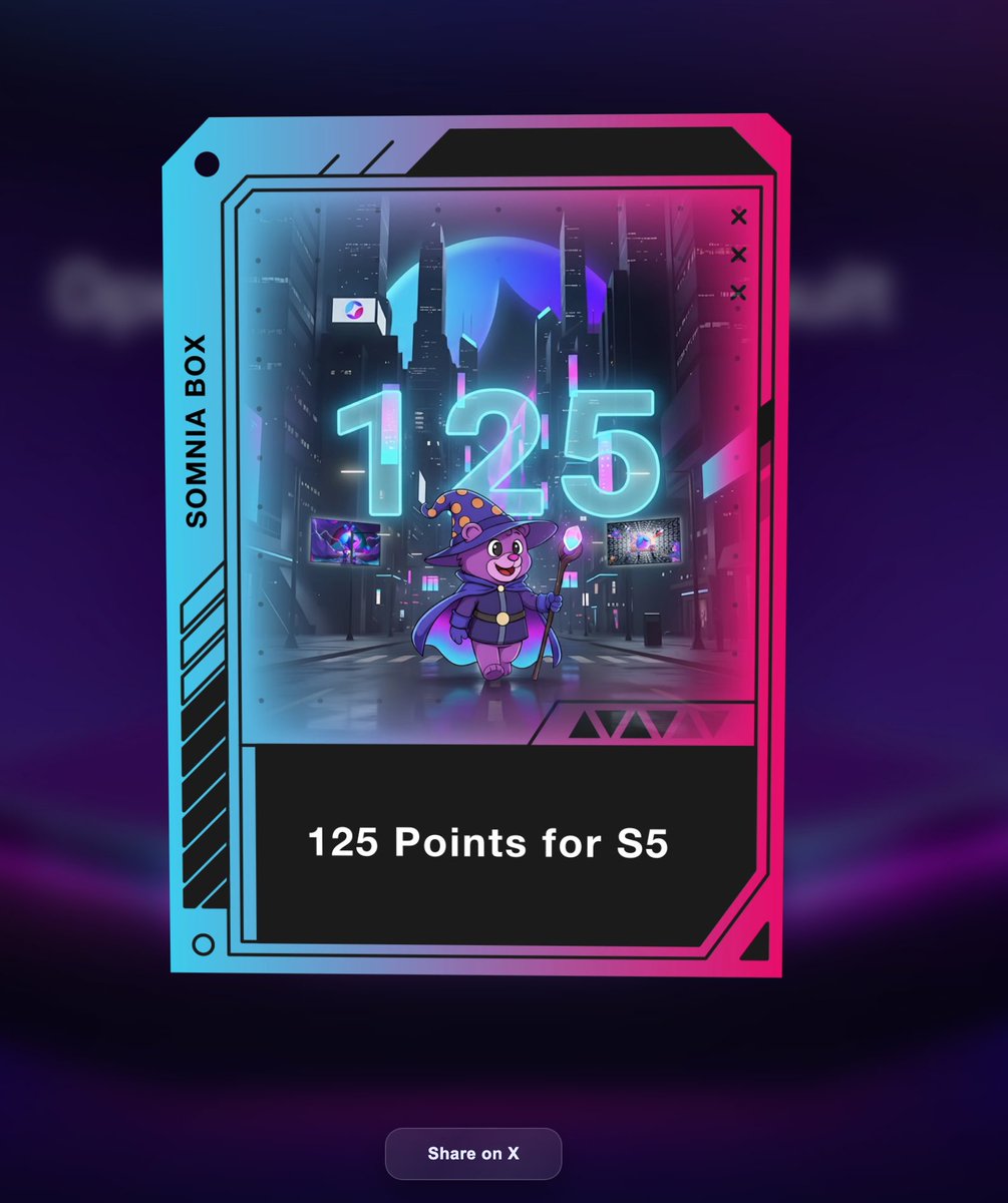 0xzeneth's tweet photo. Just pulled 125 Points for S5 from the Somnia Lootbox. #Somnia #Lootbox #Web3 https://t.co/i5nhHjoAuF https://t.co/kDcWzE0ZA8
