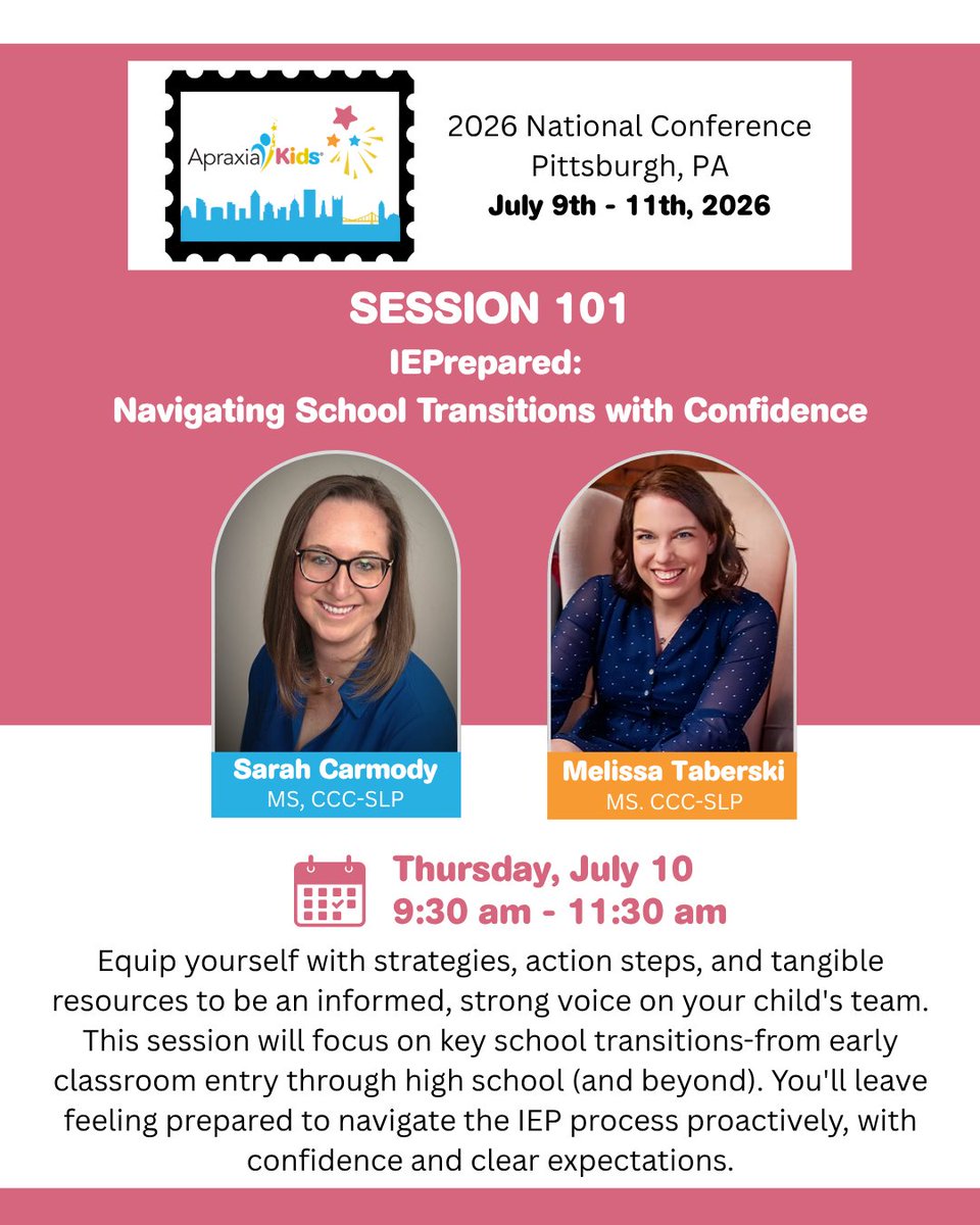 Apraxia_KIDS's tweet image. Are you registered for the 2026 Apraxia Kids National Conference yet? We want to see you there!

Check out some of our session highlights and be sure to secure your spot today: apraxia-kids.org/national-confe…

#Speakers #Conference #Apraxia #SLP #CEU