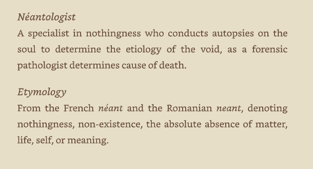 AerisDarko's tweet photo. #Autopsies opens with an Author’s Note defining my term: Néantologist. I’ve engineered around 10 words for my book. None exist in any dictionary, yet these ghost words are perfectly intelligible. Inventing words is my maximum pleasure, a necessary expansion of the Void.
#poetry https://t.co/KC114v9Tq0