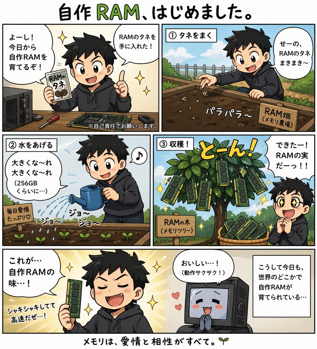 自作RAMの作り方を漫画にしたよ。