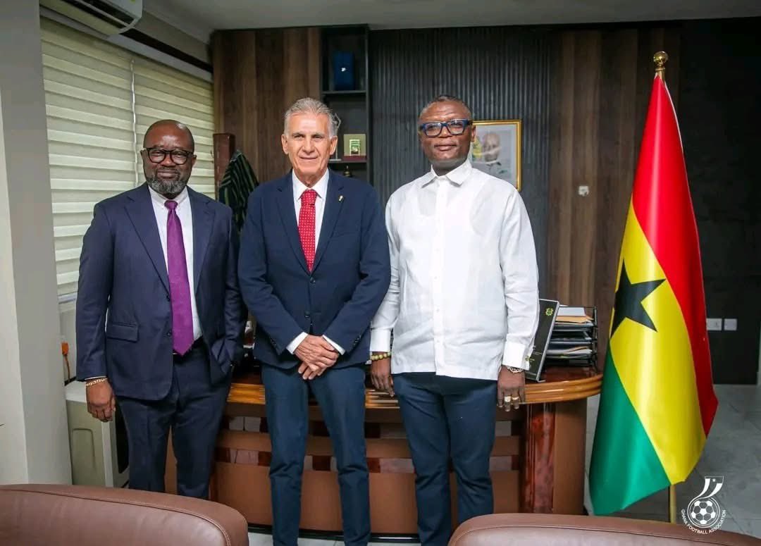 _GuideSports's tweet photo. ๐จ๐ฌ๐ญCarlos Queiroz has officially been unveiled as the new head coach of the Black Stars by the Ghana Football Association, as preparations begin for the 2026 FIFA World Cup.
๐ญIs the the right man to end our trophy drought? ๐
#GuideSports #BlackStars https://t.co/8Xvk4urPn7