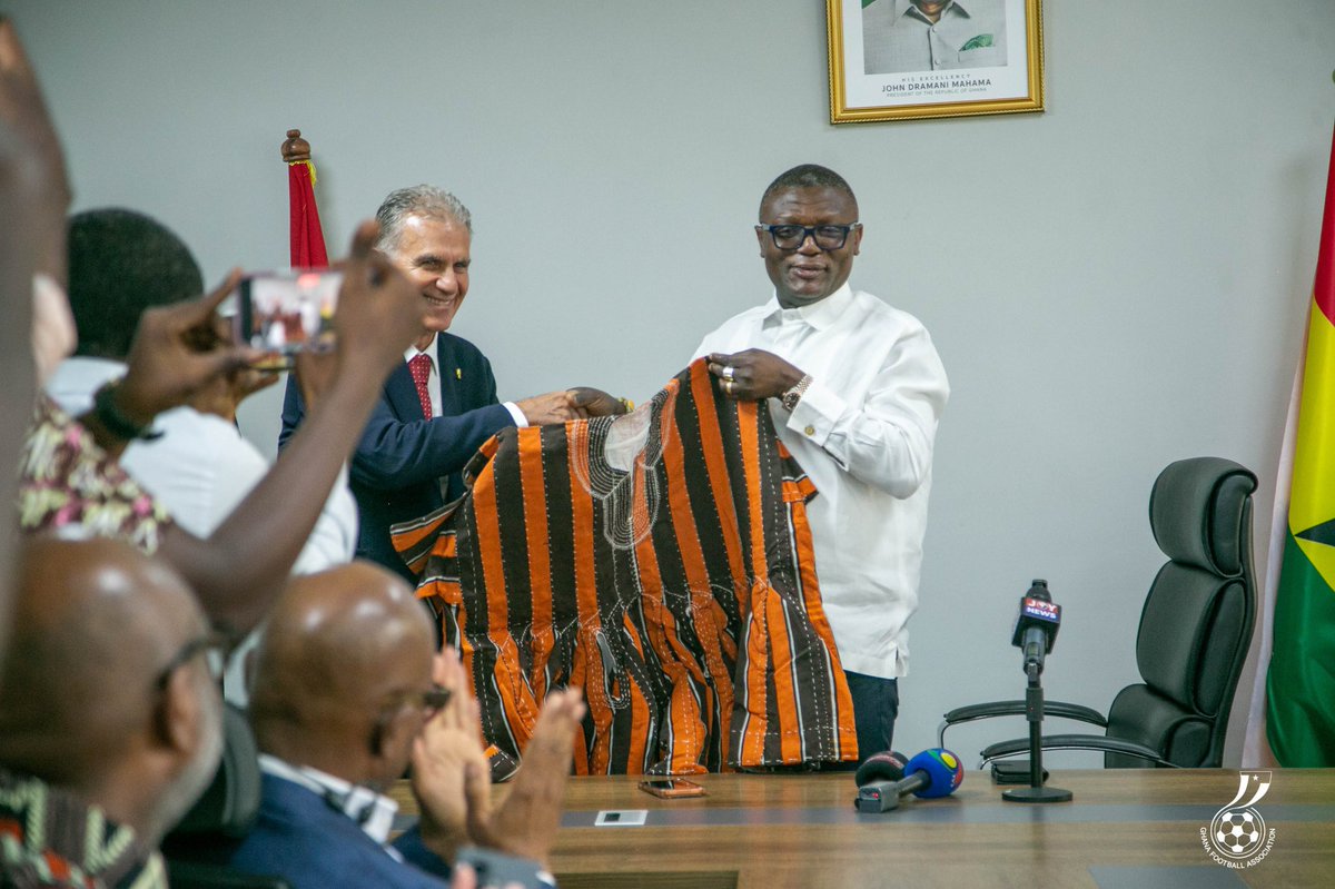 _GuideSports's tweet photo. ๐จ๐ฌ๐ญCarlos Queiroz has officially been unveiled as the new head coach of the Black Stars by the Ghana Football Association, as preparations begin for the 2026 FIFA World Cup.
๐ญIs the the right man to end our trophy drought? ๐
#GuideSports #BlackStars https://t.co/8Xvk4urPn7