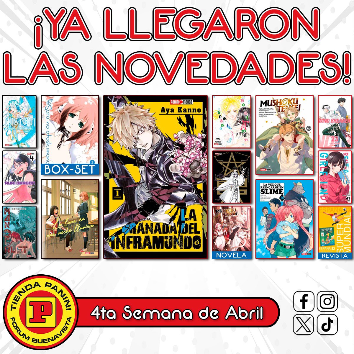 PointForum's tweet photo. Ya cuentas con tus 
NOVEDADES de MANGA
Del MES de ABRIL🤗❓

Te esperamos con gusto😃‼️

Síguenos en nuestras
demás redes: https://t.co/ojc2TSN5SV

#manga #Panini #editorialpanini  #PaniniMangaMexico #forumbuenavista #tiendapaniniforumbuenavista https://t.co/XlO6G8YMzg