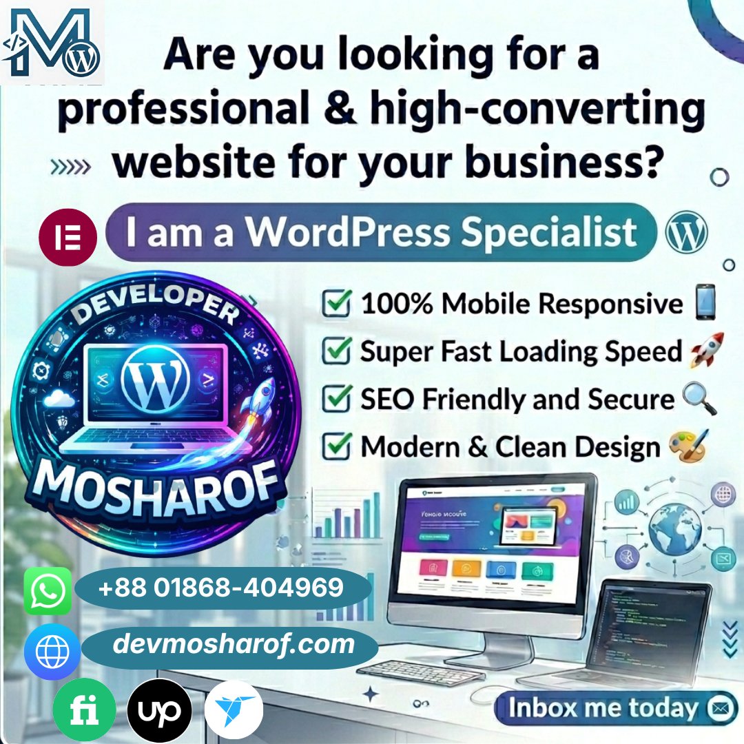 MdMusharof49128's tweet image. If you need a new website or want to redesign your current site, inbox me today. I'm excited to discuss your project!

#WordPress #WebDevelopment #Freelancer #BusinessGrowth #WebsiteDesign #SEO #Ecommerce #website