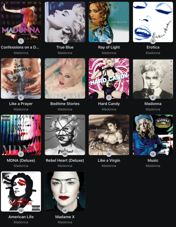 infinityler's tweet photo. Prepping for Madonna summer by engaging in a time-honored Madonna fan tradition: pitting Madonna against Madonna and ranking the albums. https://t.co/Vv73AtprXg