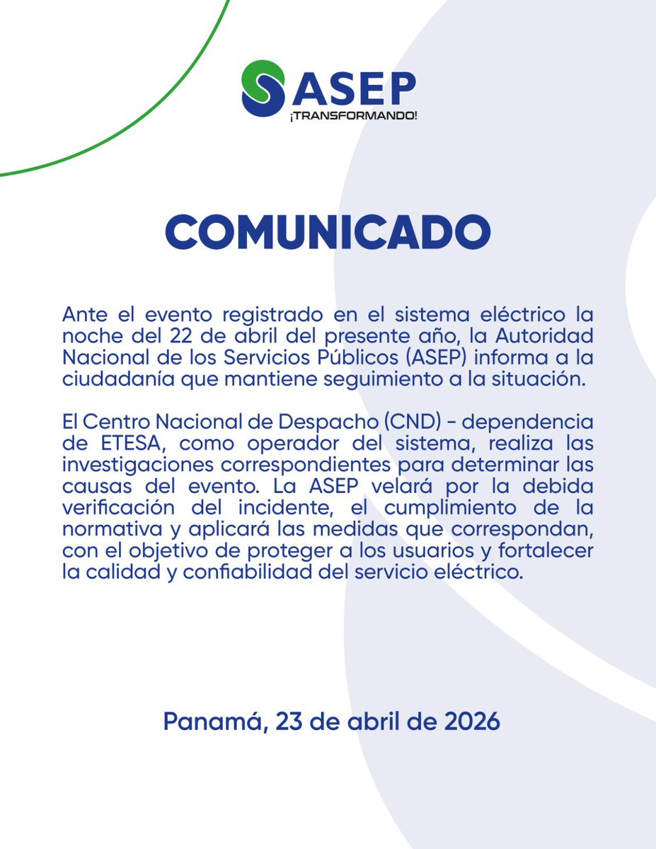 ASEP Panamá tweet media