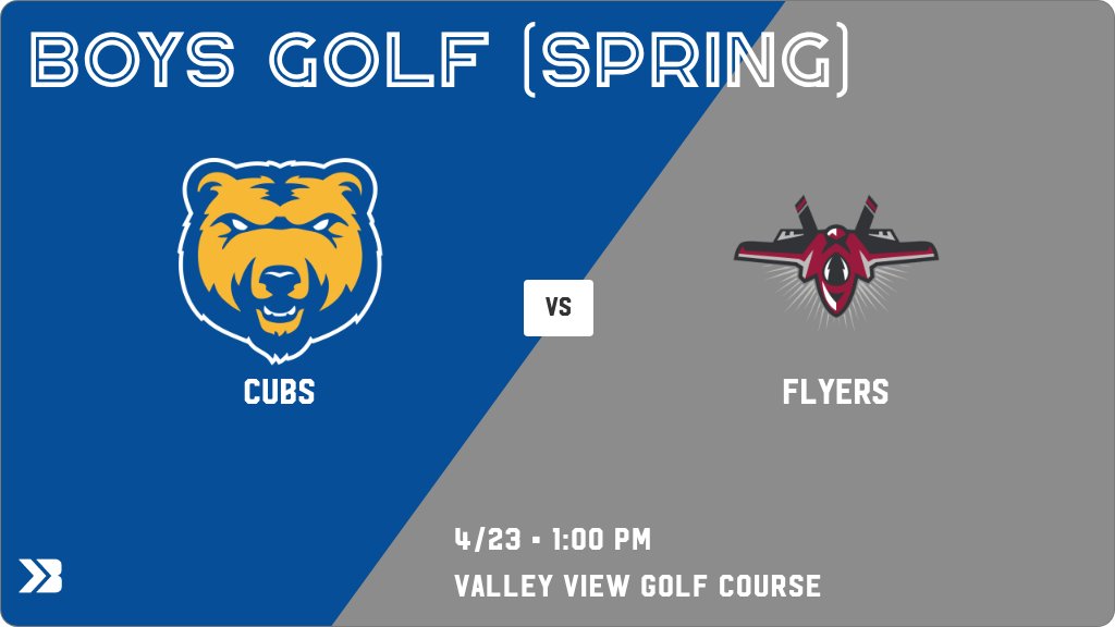 AHHSCUBS's tweet photo. Boys Golf (Spring) (Junior Varsity) Meet Day! - Check out the event preview for the The Alcester-Hudson Cubs vs The Freeman Flyers. It starts at 1:00 PM and is at Valley View Golf Course. https://t.co/fyNfryTzkJ https://t.co/cKnrnaEgOj